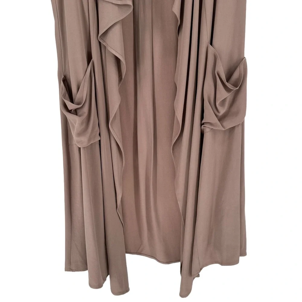DR2 Daniel Rainn Mauve Open Jacket Duster Vest size Large Pockets Drapey
